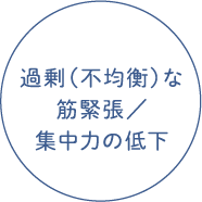 過剰（不均衡）な筋緊張／集中力の低下