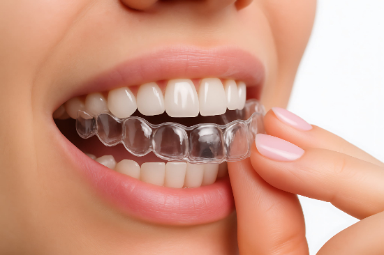 マウスピースを取り外そうとしているイメージ